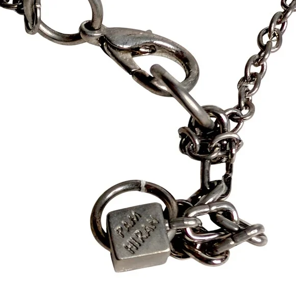 Pam Hiran Turquoise Beaded Cluster Pendant Necklace Silver Tone Boho 18 Inch - Picture 8 of 8